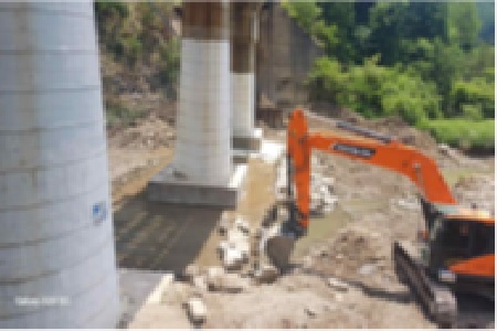 교량기초보강 공사 장면